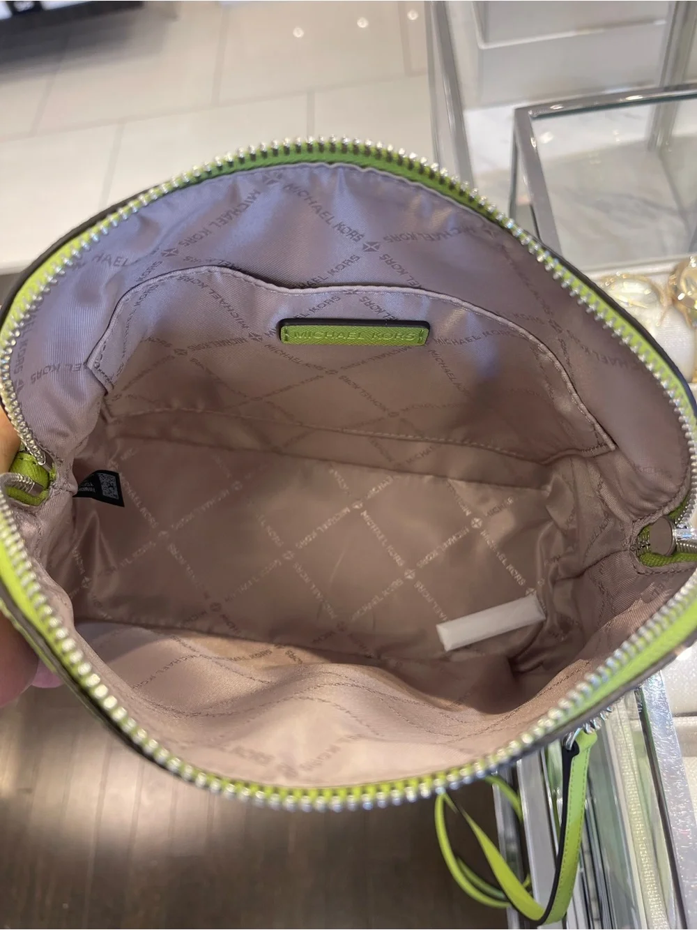 Michael Kors Jet Set Travel Medium Logo Dome Crossbody XBODY Bag Lime NWT